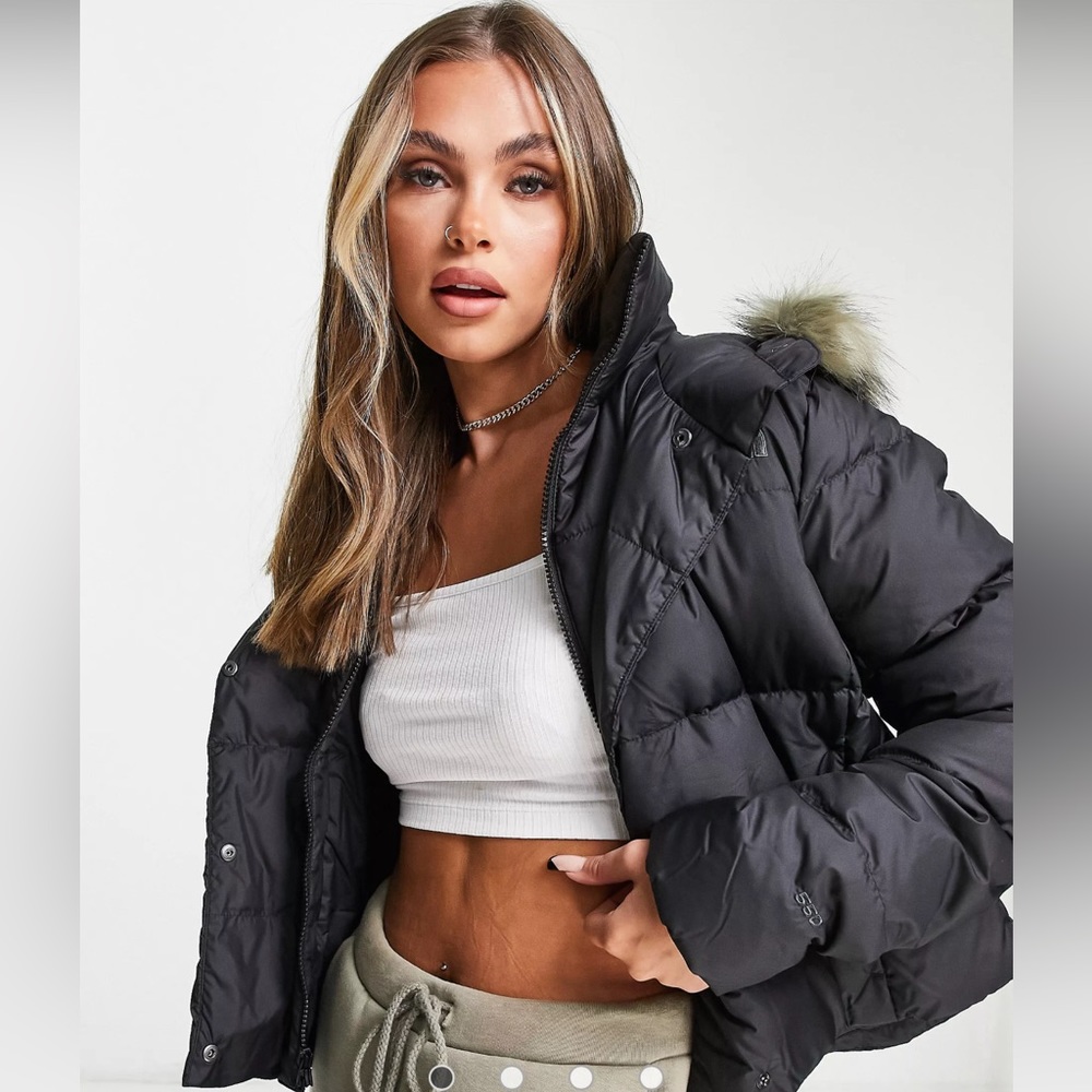 North Face Delio Down Jacket with fur trim worn 1x